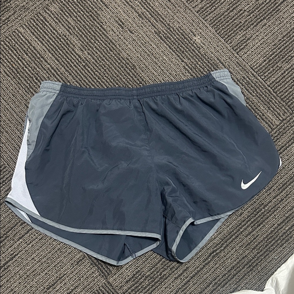 Nike Women's Dark Blue Athletic Shorts with Light Gray Trim